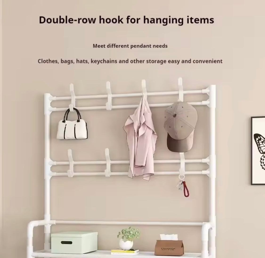 Dust Proof Multifunctional Coat And Shoes Rack, Multi Layer Shoe Storage Rack, Living Room Organizer Shelf Dust Proof Multifunctional Coat And Shoes Rack, Multi Layer Shoe Storage Rack, Living Room Organizer Shelf